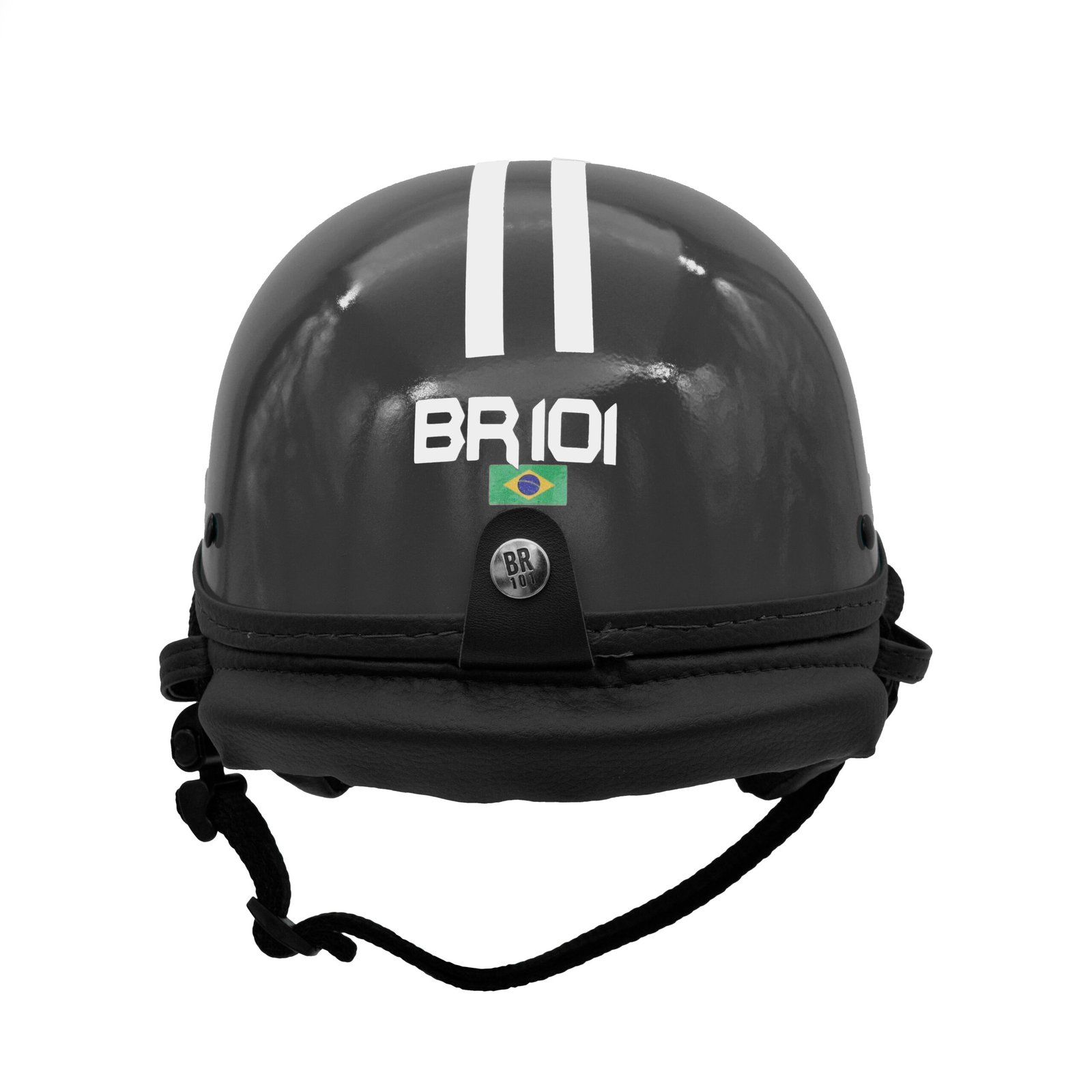 Capacete BR101 Coquinho Brilho Preto Vision - Imagem 2