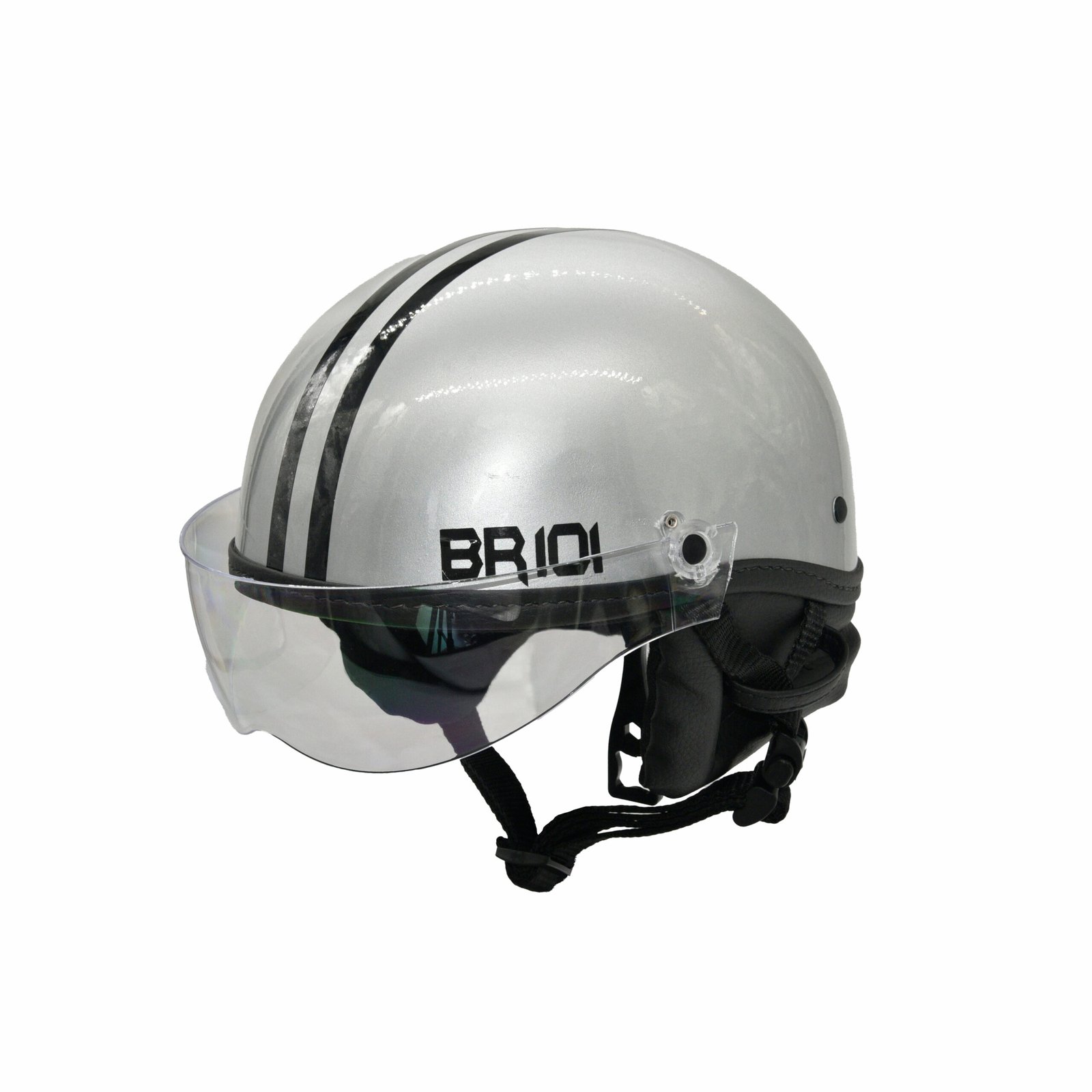 Capacete BR101 Coquinho Brilho Prata Vision - Imagem 4