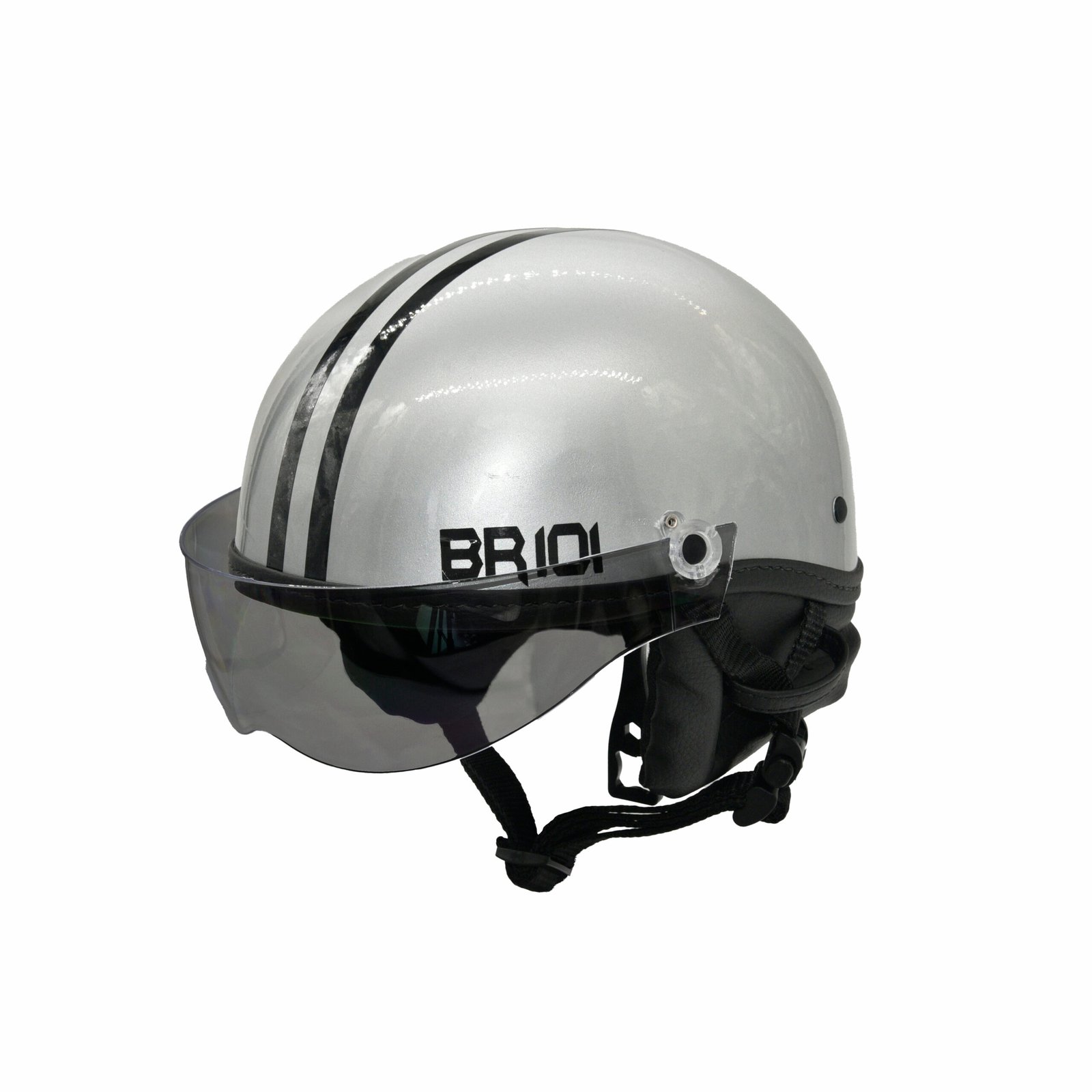 Capacete BR101 Coquinho Brilho Prata Vision - Imagem 5