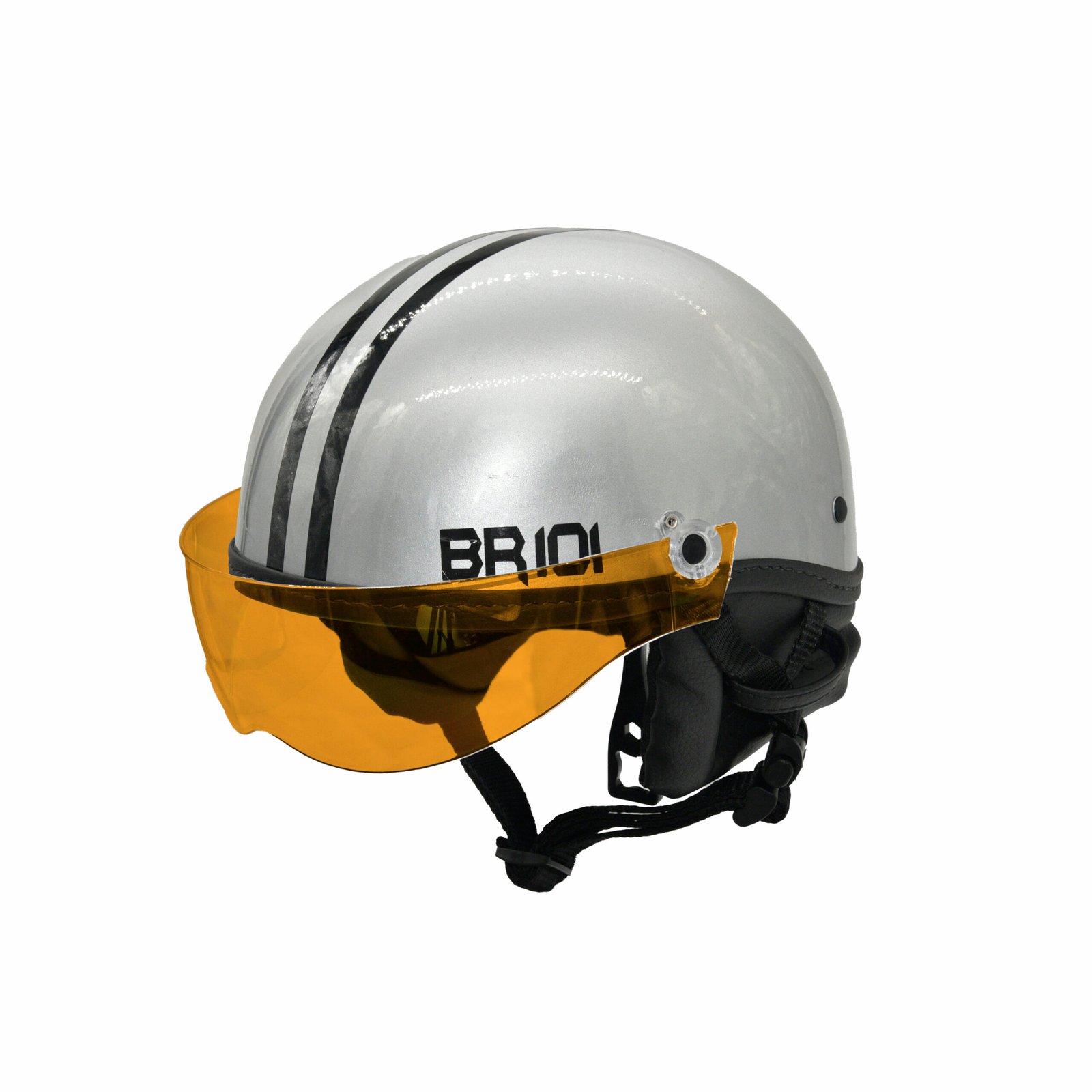 Capacete BR101 Coquinho Brilho Prata Vision - Imagem 6