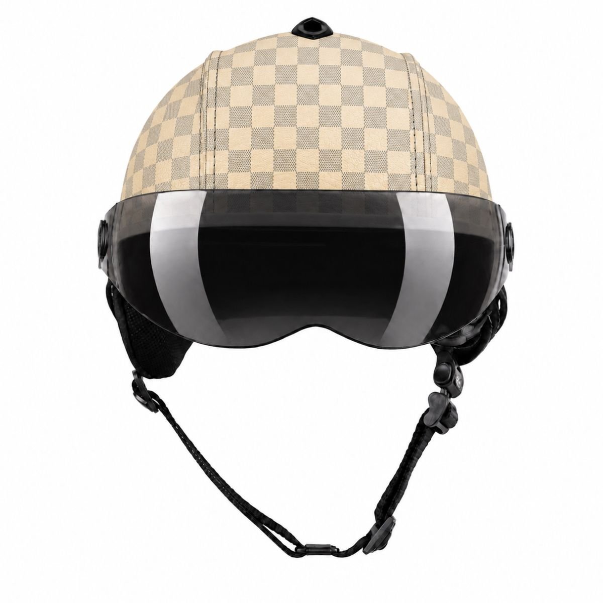 Capacete BR101 Coquinho AIR FLOW Xadrez Bege Vision - Imagem 2
