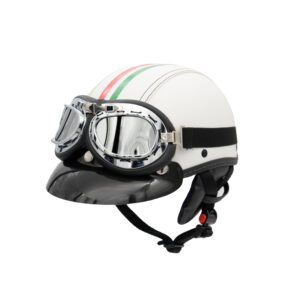Capacete Coquinho BR101 Italiano Branco Pala Retrô