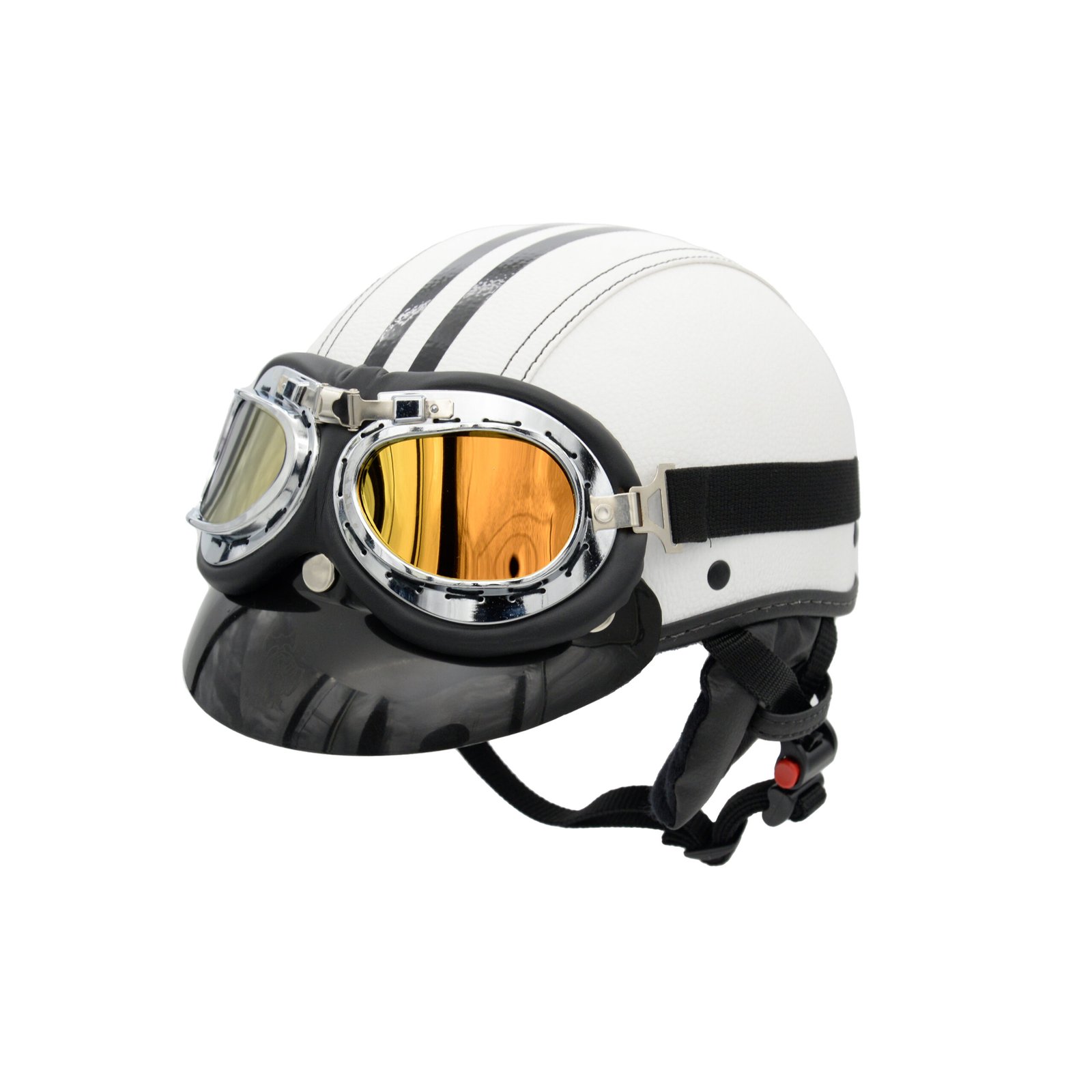 Capacete Coquinho BR101 Branco Pala Retrô - Imagem 2