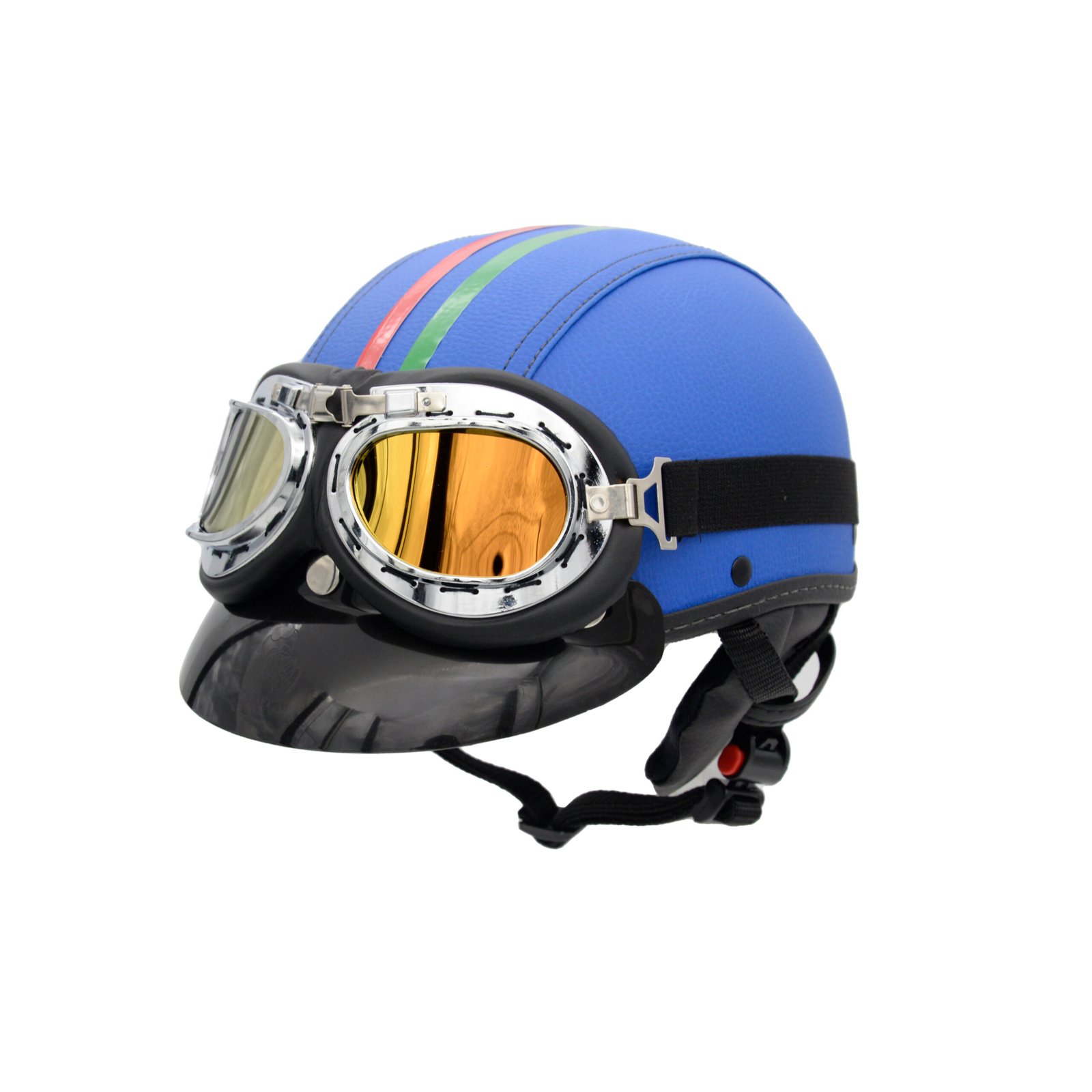 Capacete Coquinho BR101 Italiano Azul Pala Retrô - Imagem 2