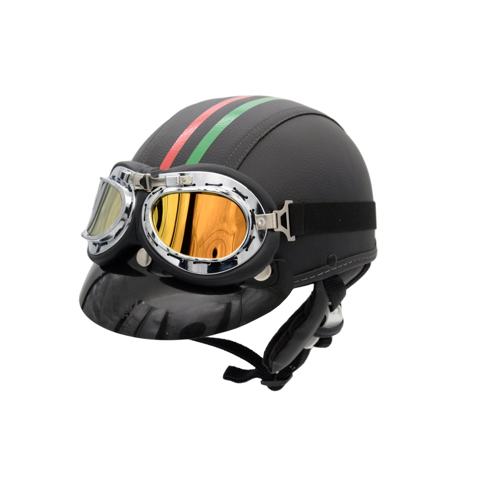 Capacete Coquinho BR101 Italiano Preto Pala Retrô - Imagem 2
