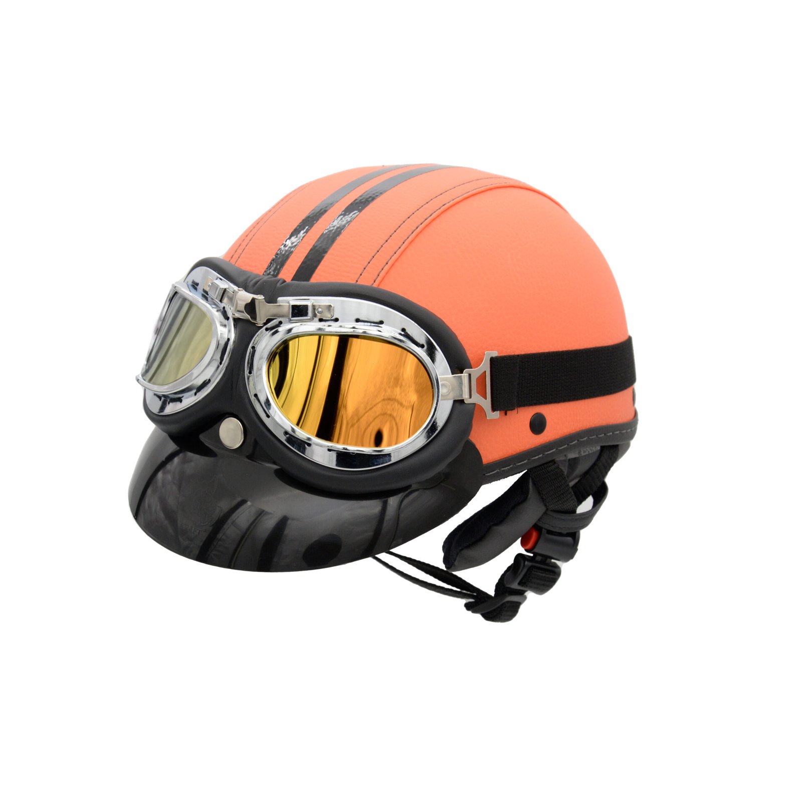 Capacete Coquinho BR101 Laranja Pala Retrô - Imagem 2