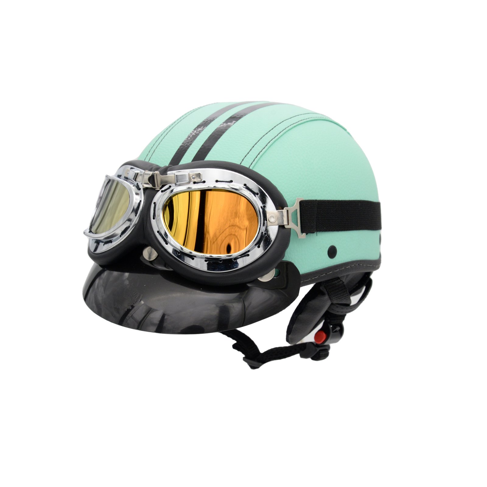 Capacete Coquinho BR101 Verde Turquesa Pala Retrô - Imagem 3