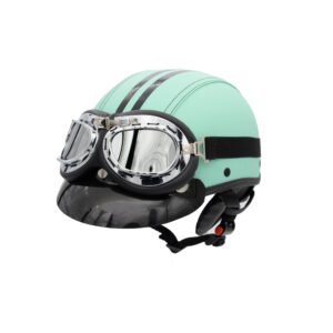 Capacete Coquinho BR101 Verde Turquesa Pala Retrô