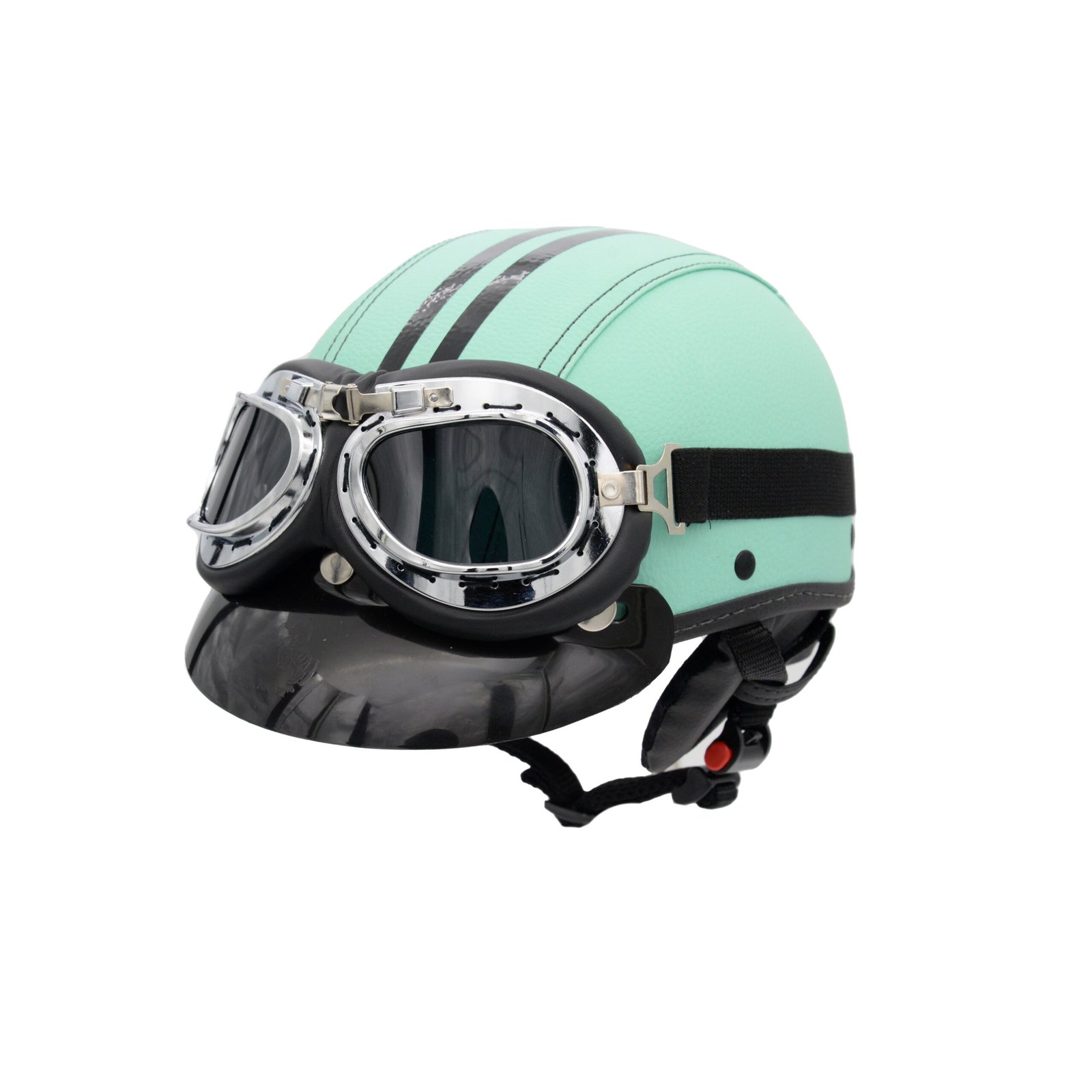Capacete Coquinho BR101 Verde Turquesa Pala Retrô - Imagem 2
