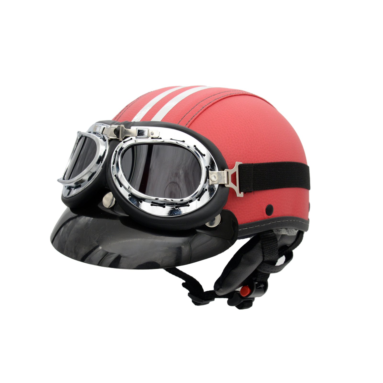 Capacete Coquinho BR101 Vermelho Pala Retrô - Imagem 3